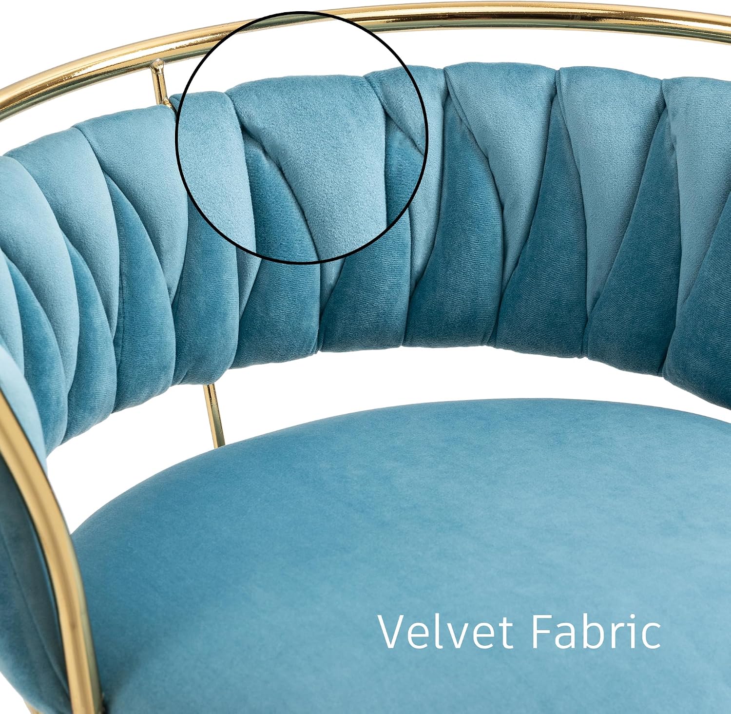 Velvet Swivel Bar Stools, Adjustable Counter Height Bar Chairs with Low Back & Footrest, Modern Gold Bar Stools for Kitchen Island, Bar Pub (Light Blue,Set of 2)