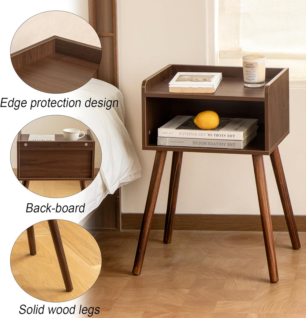 MaxSmeo Small Nightstand, Mid Century Modern Side Table Bedroom with Storage,...