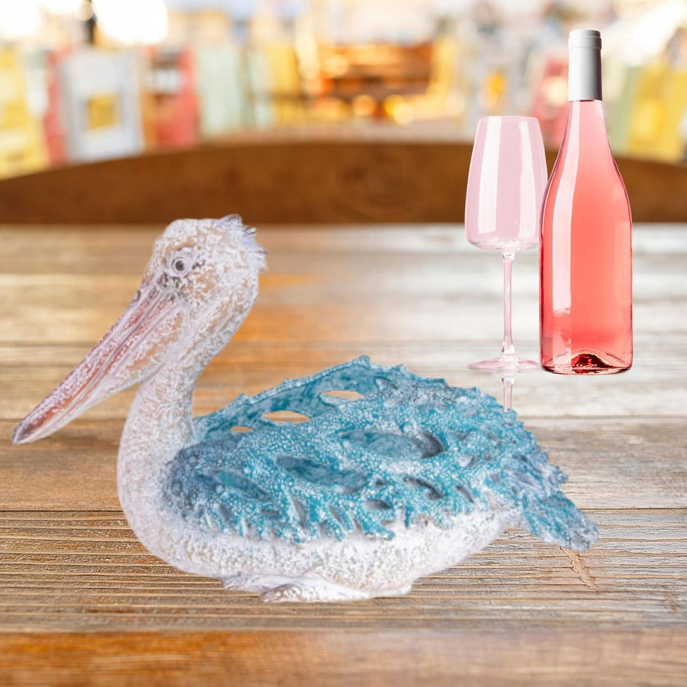 Corner Merchan Pelican Wine Bottle Holder - Nautical Wine Holder Tabletop Cen...