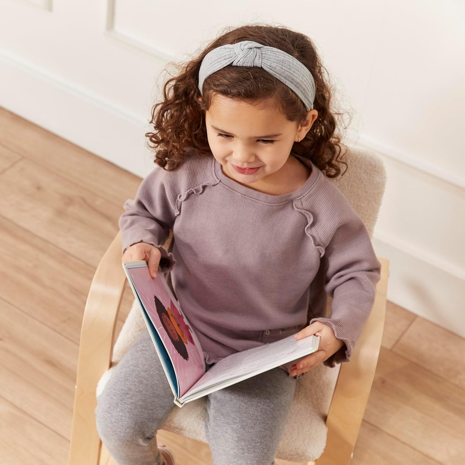 ECR4Kids Bentwood Rocking Chair with Armrests and Cushion, Natural | Durable birch, GREENGUARD Gold Certified, 2-5 years, 74 lb capacity, Montessori seating, plush sherpa cushion, classroom/home
