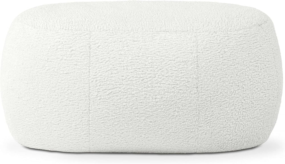 Jaxx Ellis Ottoman Shearling Faux-Lamb Plush Pouf for Modern Interior Design,...