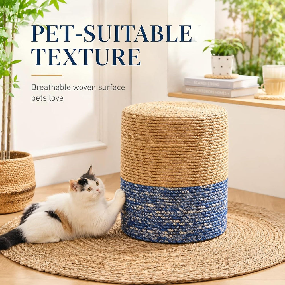 Wimarsbon Natural Seagrass Foot Stool, Hand Weaving Round Ottoman, for Living...