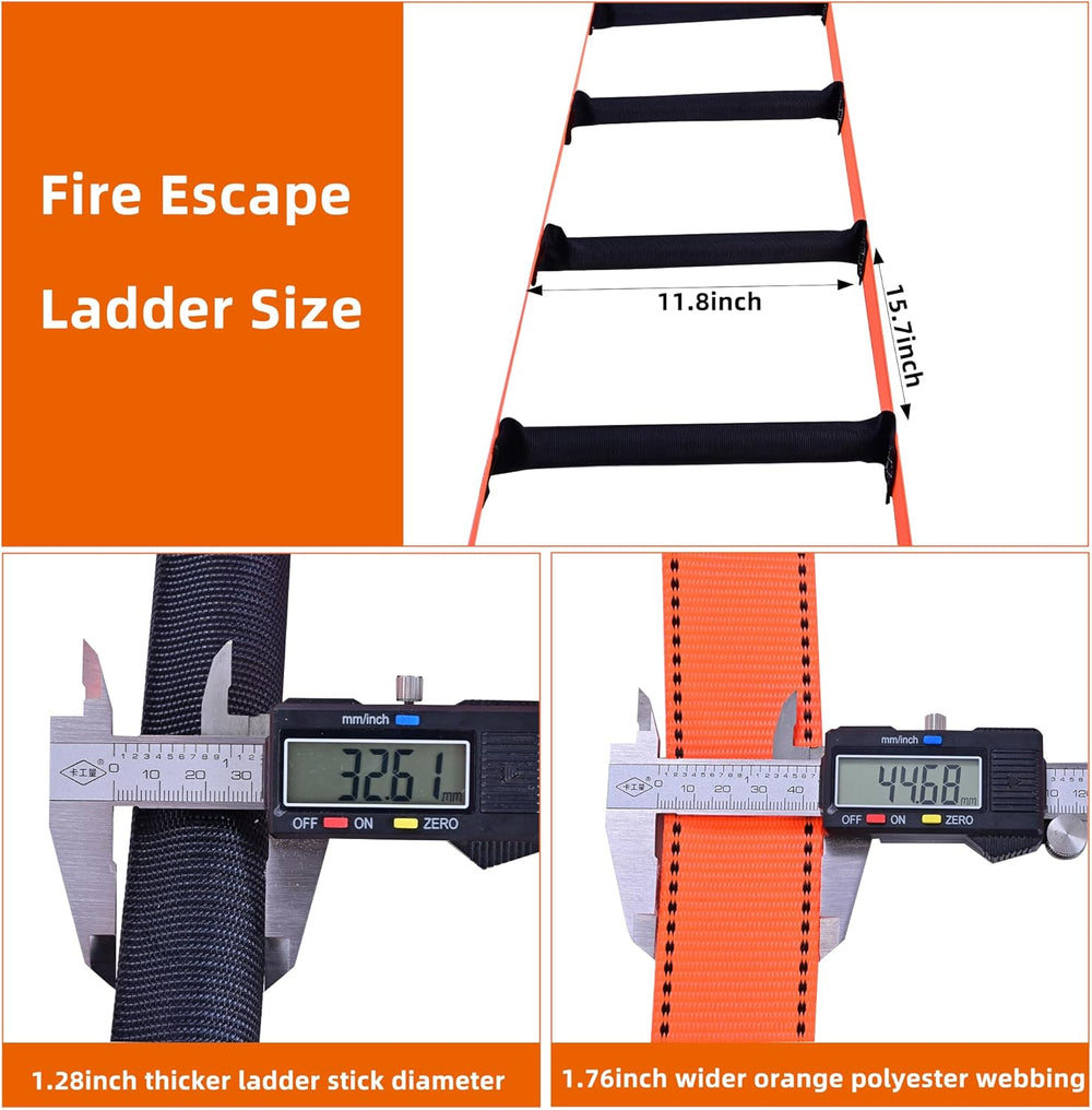 Fire Escape Ladder,32 FT Emergency Portable Safety Ladder,Extension Rope Ladd...