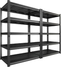 REIBII Garage Shelving 72" H Storage Shelves, 5-Tier Metal Shelving Adjustable Shelfs, Storage Shelves Heavy Duty Load 2500 LBS for Warehouse, Basement, Pantry, 72" H x36 W x18 D, 2 Pack
