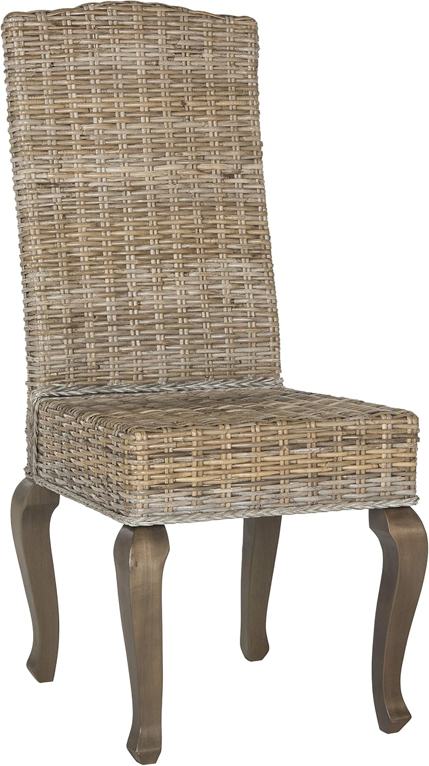 SAFAVIEH Milos Wood Dining Chair Set of 2, 18" Seat Grey SEA8018A