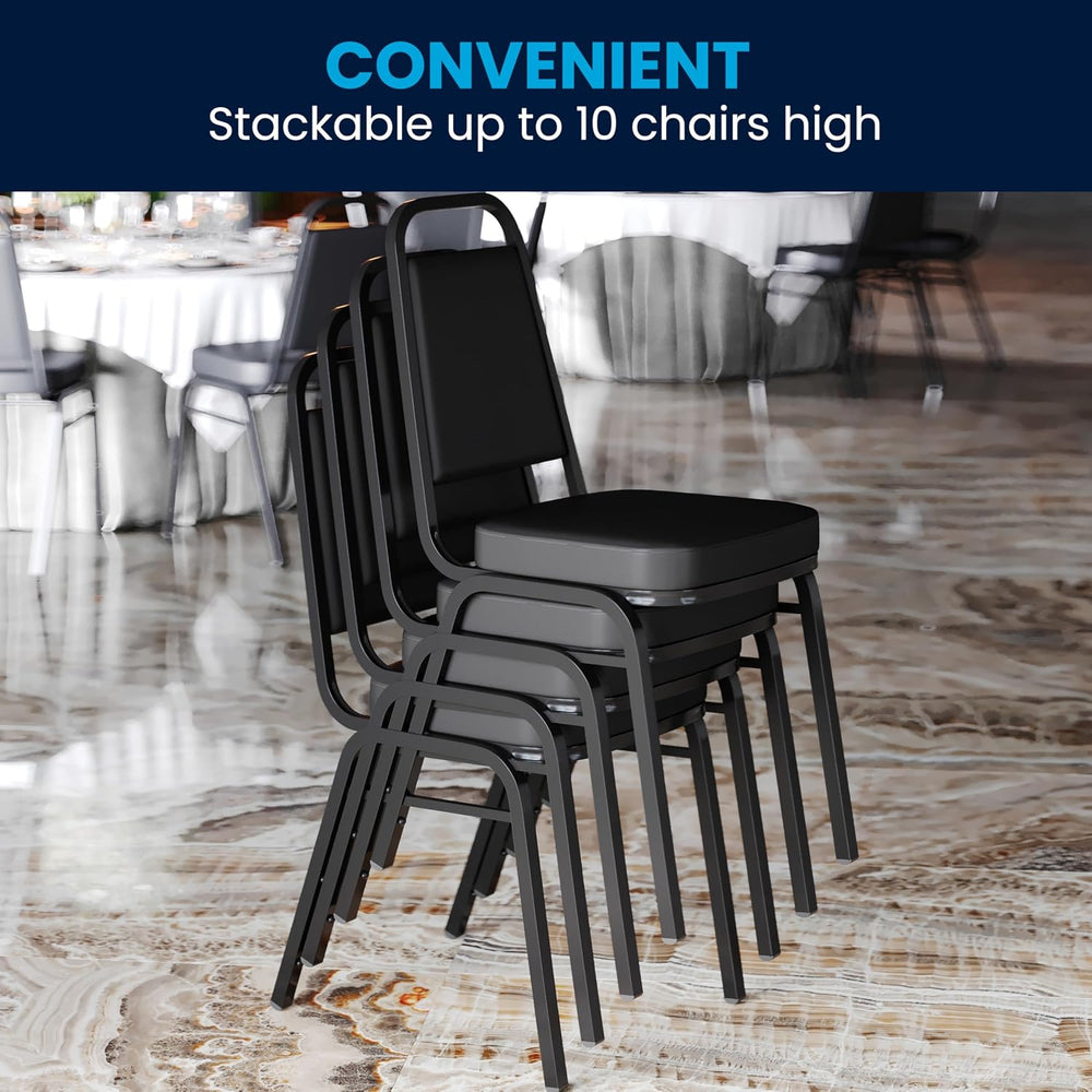 Flash Furniture Hercules Vinyl Banquet Chair, Black, 4-Pack