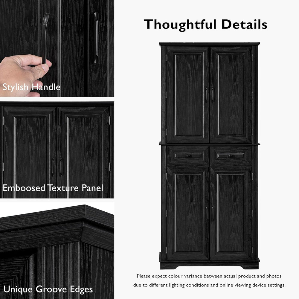 Virubi 71" Tall Kitchen Pantry Cabinet with 3 Pull Out Cabinet Organizer...