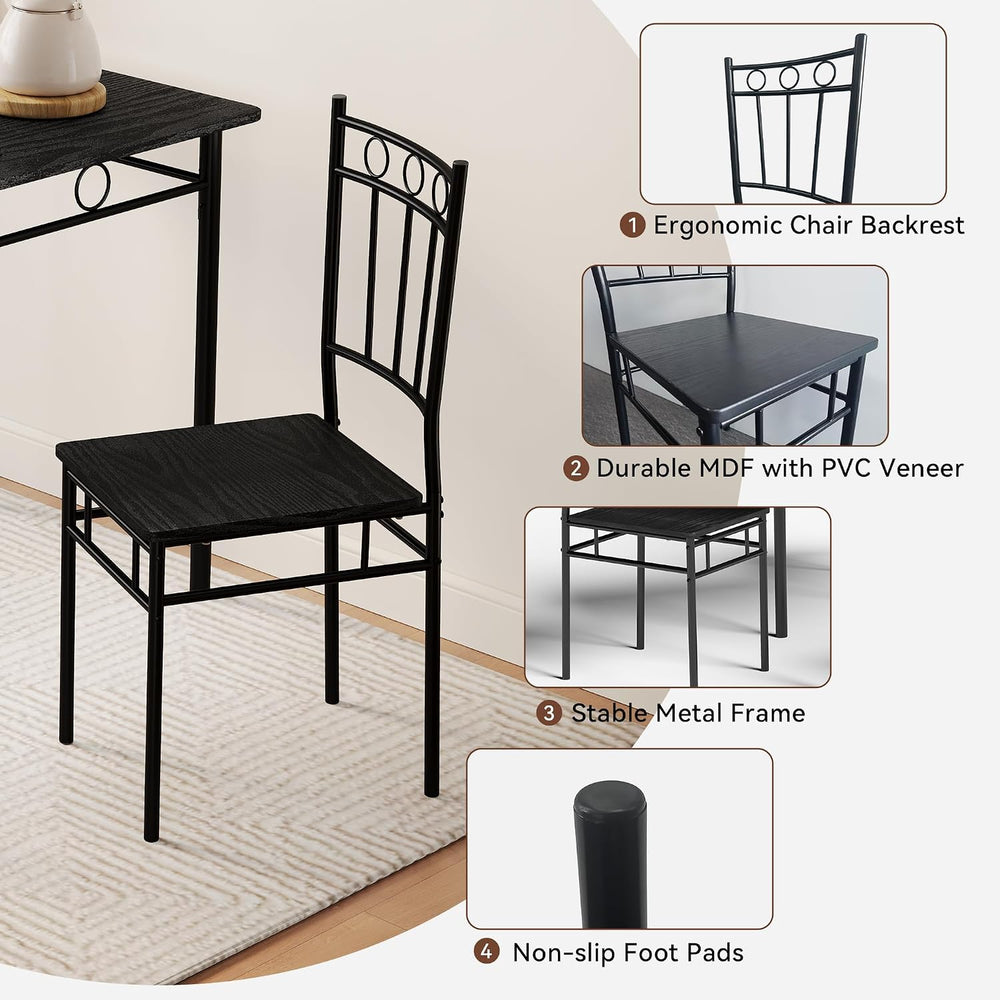 Vipbear Kitchen Dining Table Set for 4, 5-Piece Kitchen Table Set,Dining Room...
