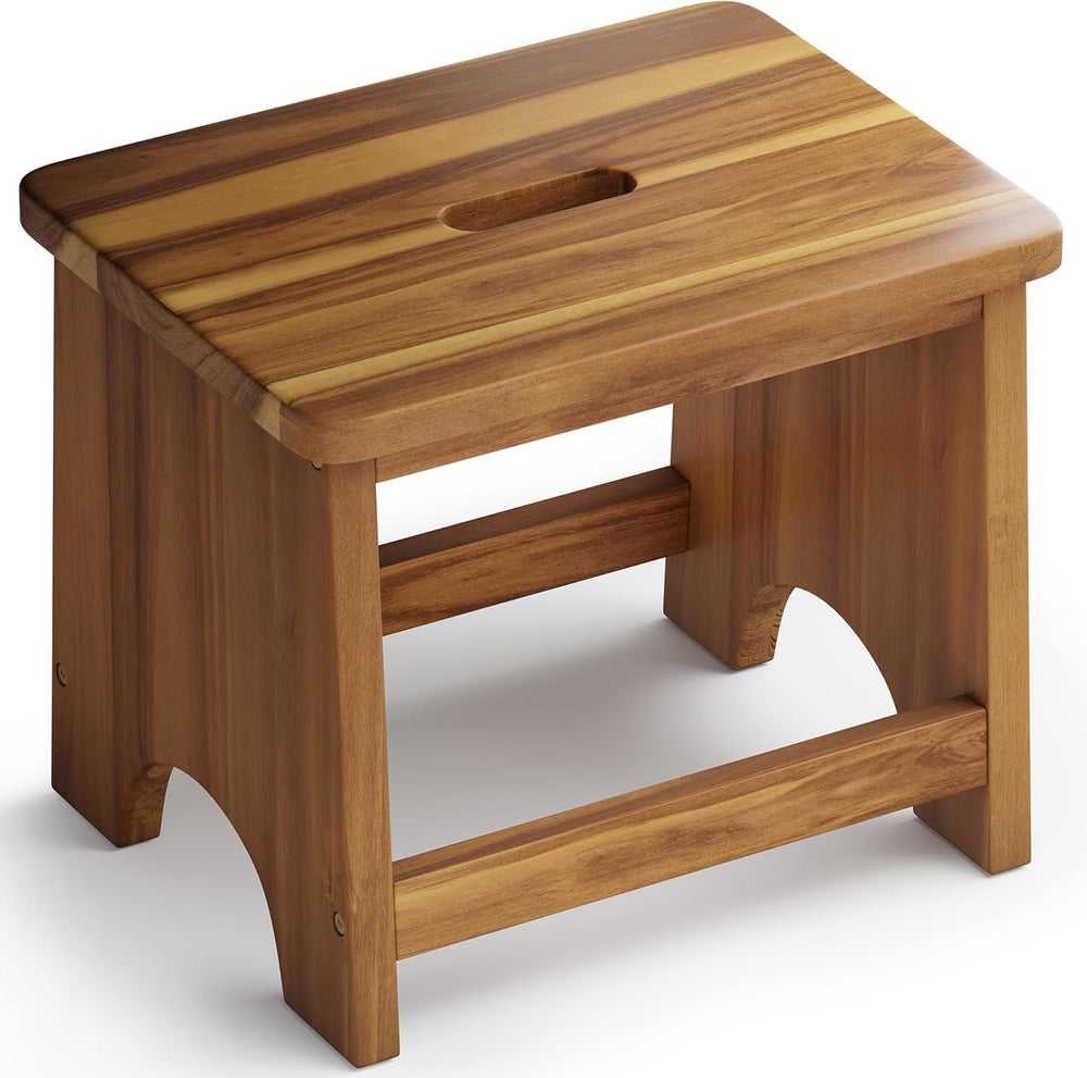 FANATU 13" Wooden Step Stool for Adults, Non-Slip One Step Stool for Adu...