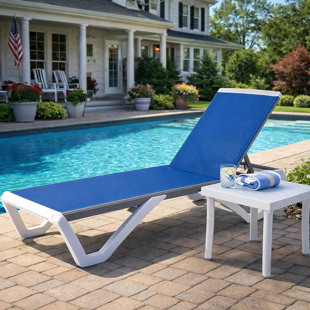 Kozyard Outdoor Chaise Lounge Chair, Full Flat Adjustable Patio Lounger with ...