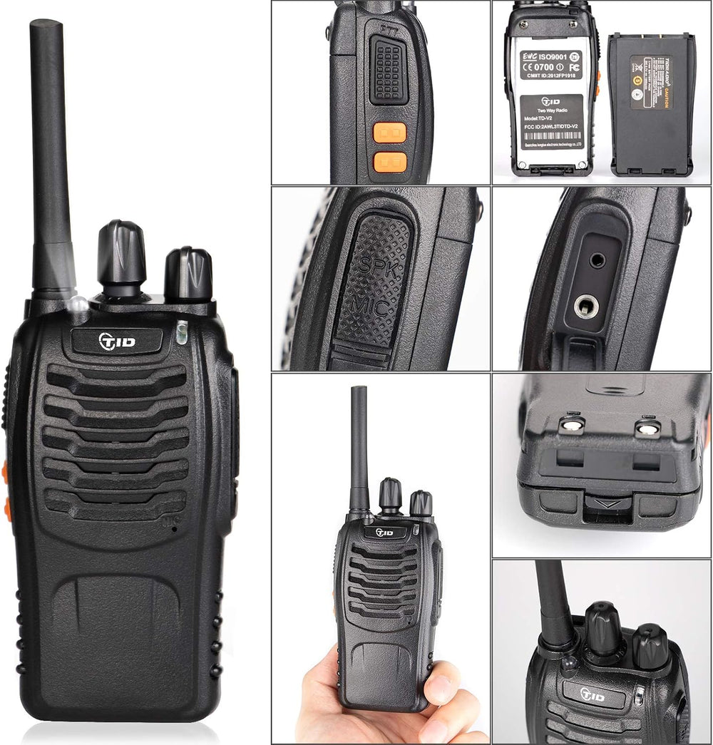 TIDRADIO 5.5-Mile Long Range Walkie Talkies with Upgrade Acoustic Earpiece
