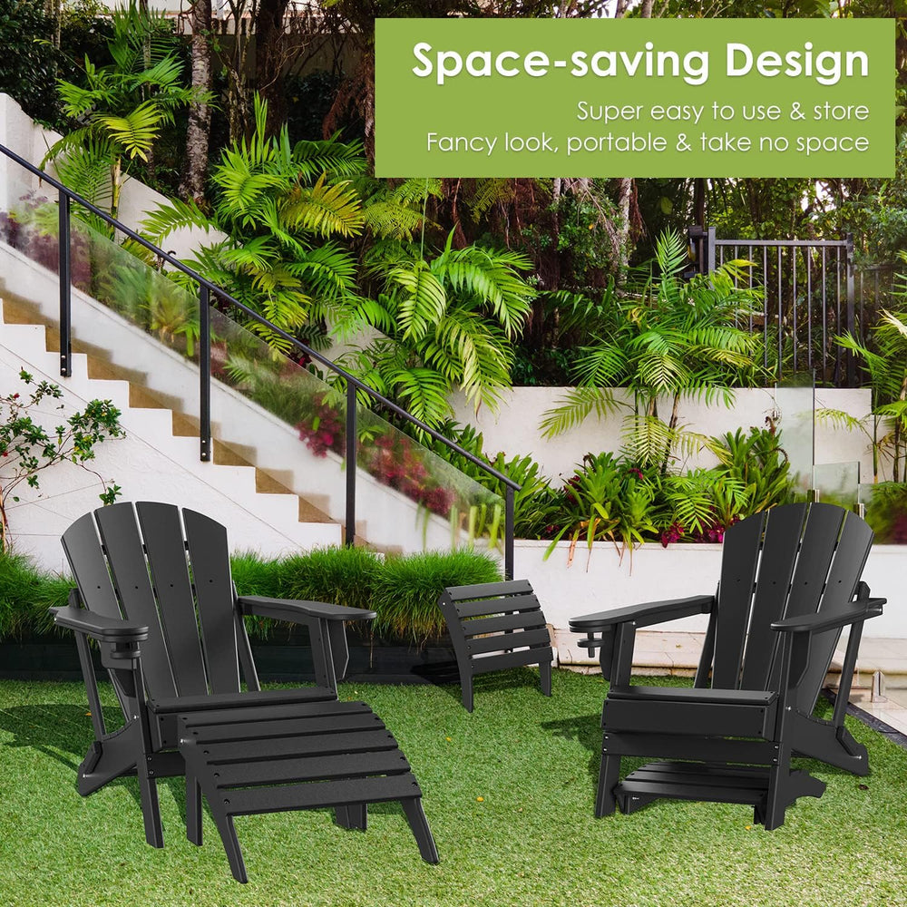 GREENVINES Adirondack-Ottoman | Set of 2 | HDPE Plastic | Outdoor Footrest | ...