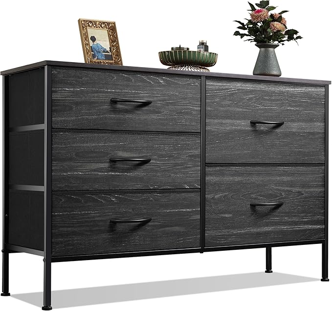 WLIVE Dresser for Bedroom with 5 Drawers, Wide Dressers with Drawer Organizer...