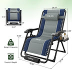 Amopatio Oversized Zero Gravity Chairs Reclining Patio Lounge Chair