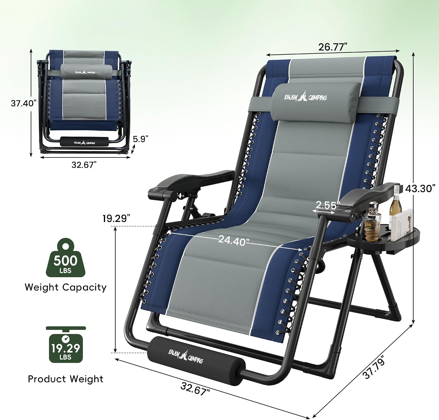 Amopatio Oversized Zero Gravity Chairs Reclining Patio Lounge Chair