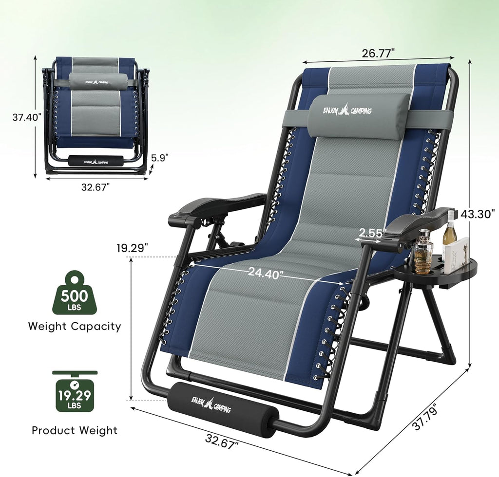 Amopatio Oversized Zero Gravity Chairs Reclining Patio Lounge Chair