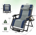 Amopatio Oversized Zero Gravity Chairs Reclining Patio Lounge Chair