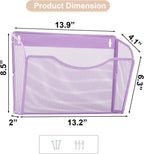 EASEPRES 3 Single Pocket Mesh Hanging File Organizer, Vertical Wall Mounted Magazine File Holder, Mount Basket Mail Paper Document Folder Organizing for Office, Home and School, Light Purple