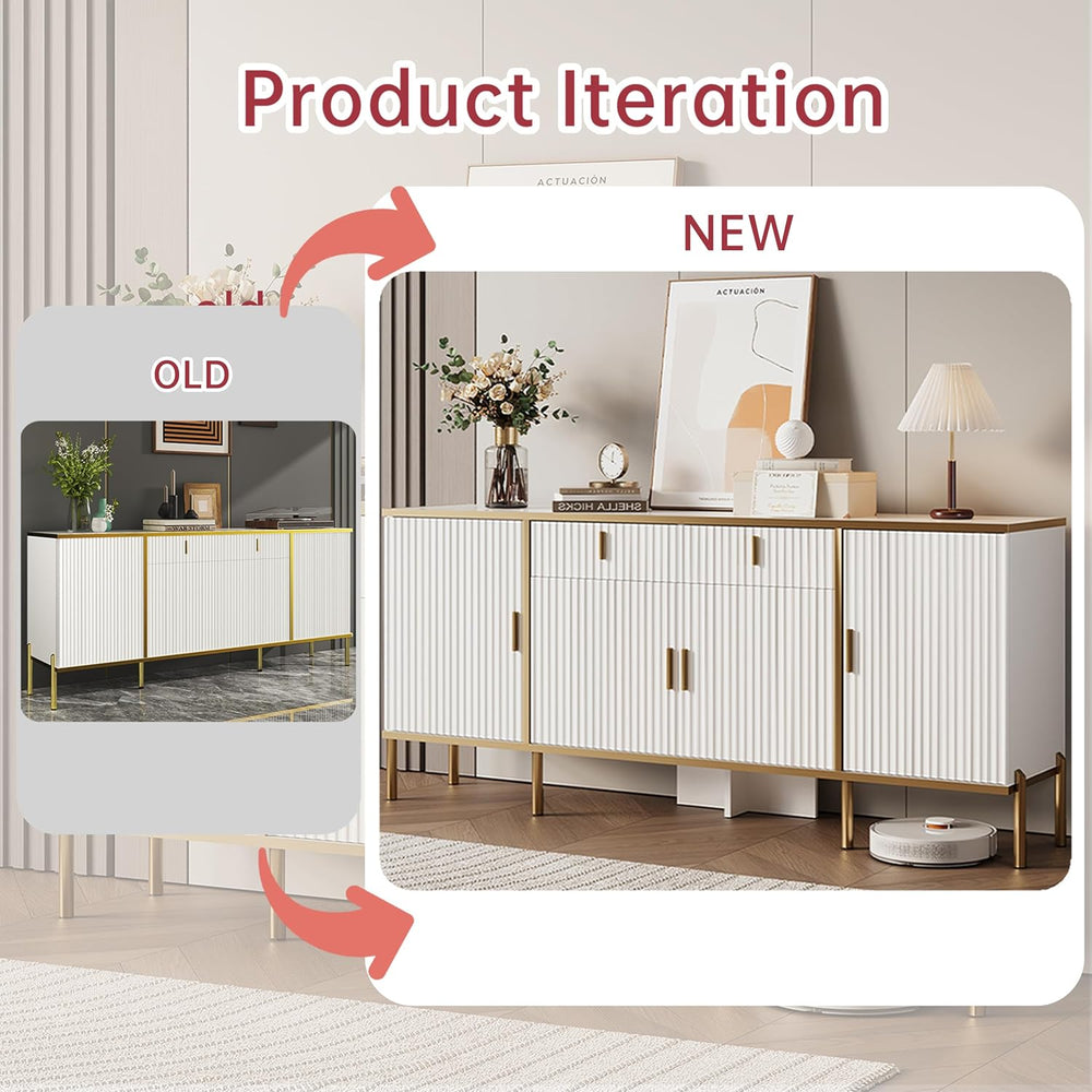 60" Modern Kitchen Buffet Cabinet, Buffets & Sideboard with Storage,...