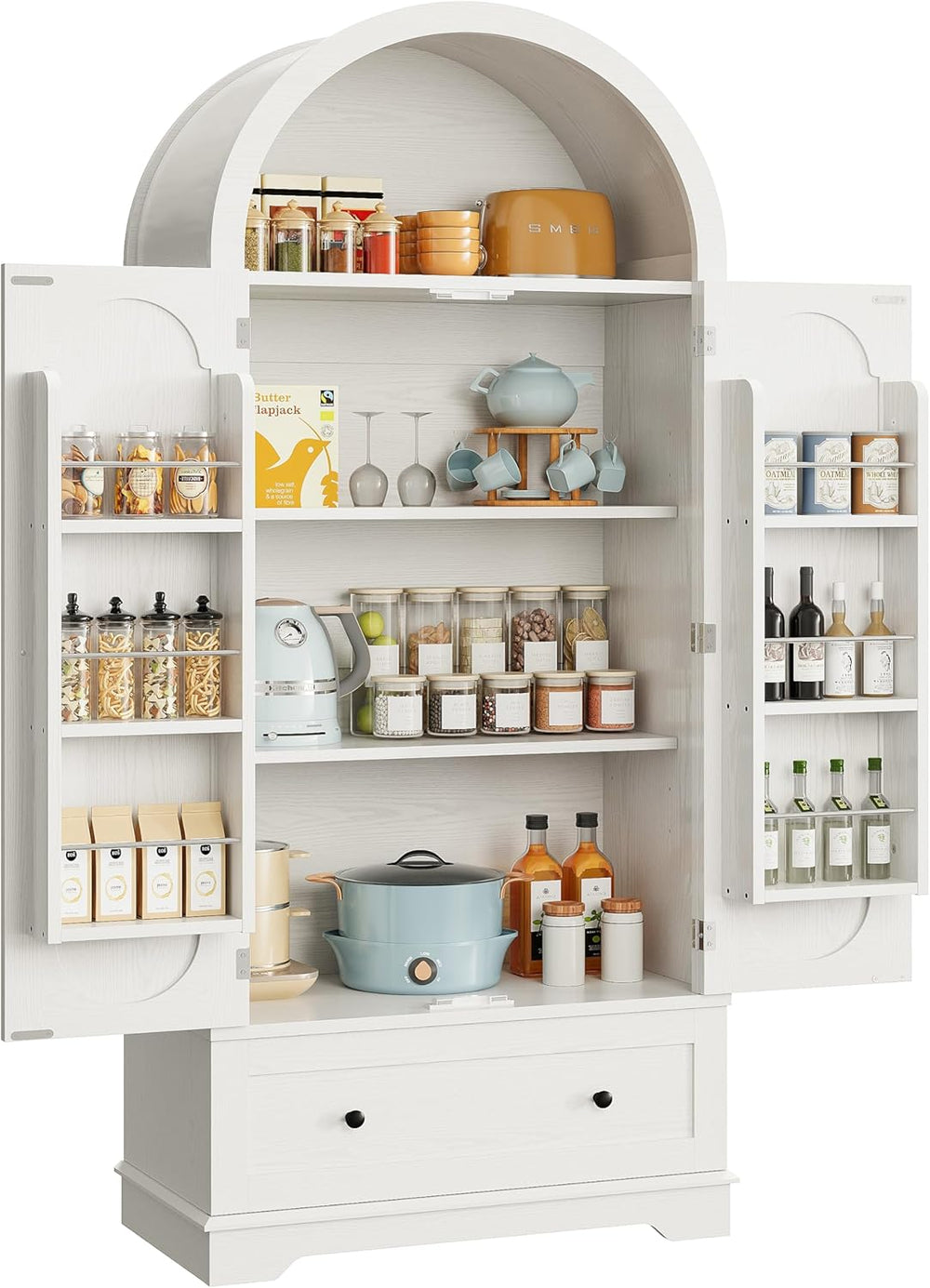 IRONCK 70.9 in Kitchen Pantry with Large Drawer Adjustable Shelves | kitchen ...