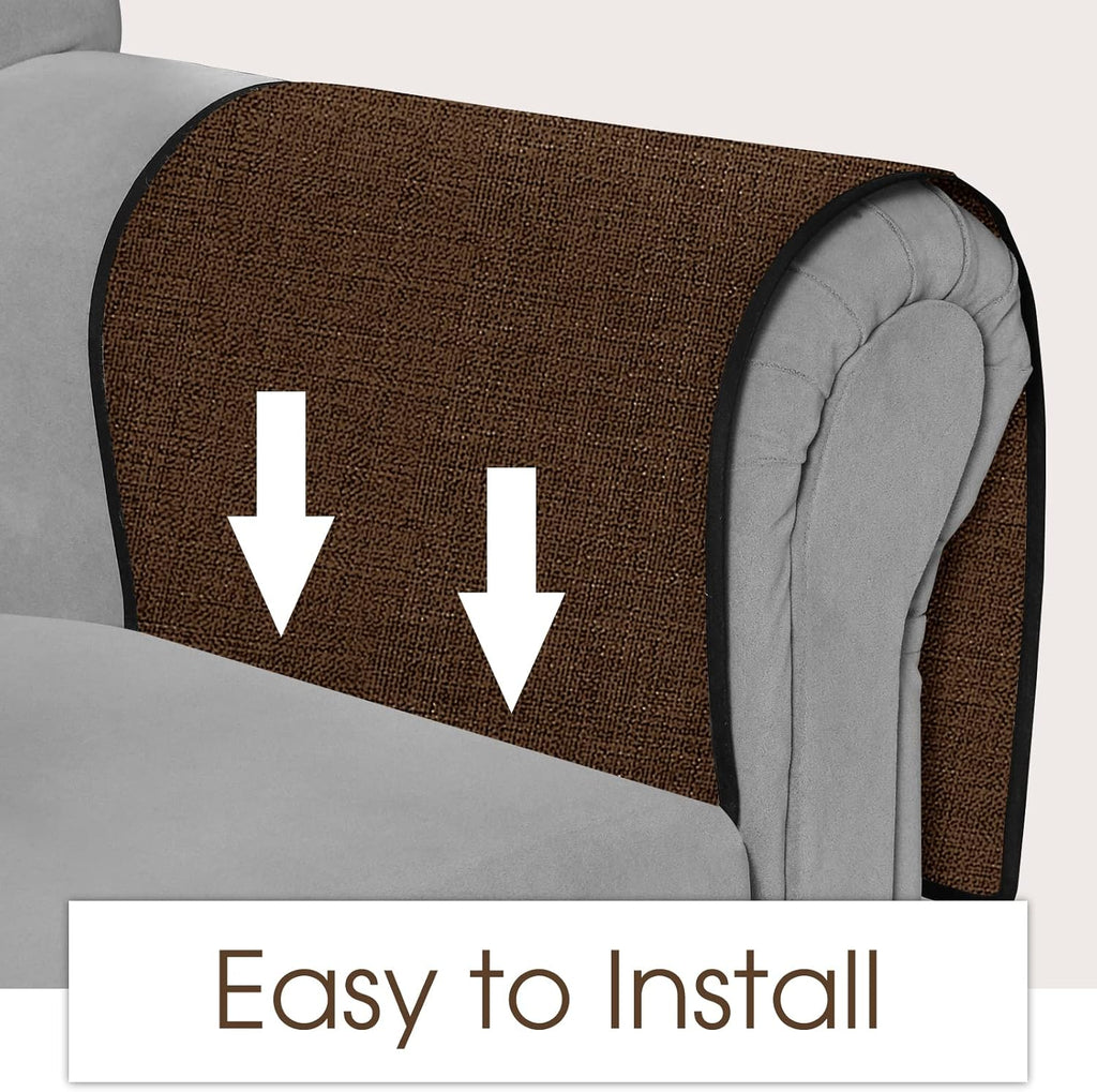 Joywell Recliner Organizer with 6 Pockets Armchair Caddy Remote Control Holder for Couch Armrest Organiser Non Slip Sofa Arm Chair Caddie Storage for Magazine, Tablet, Phone, iPad, Brown
