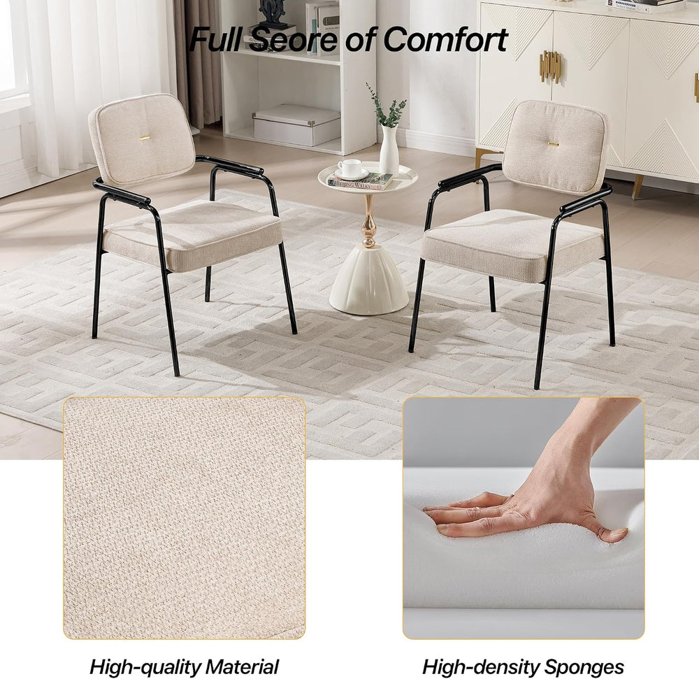 HENGJIANYI Accent Chair Dining Chair Set of 2, Chenille Upholstered Armchair ...