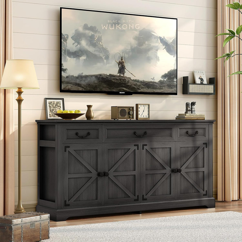 Vipbear 65" Large Sideboard Buffet Cabinet with Storage, Farmhouse Buffe...