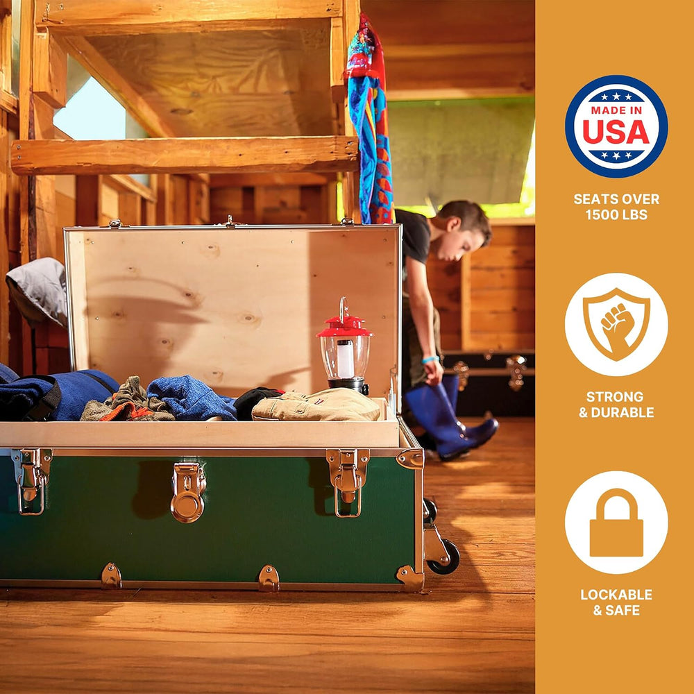 Rhino Classic Camp & College Trunk with Wheels, Footlocker, Dorm Storage ...