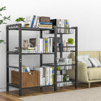 Hastatii Storage Rack Kitchen Baker's Rack - 3 Tiers 4 Baskets, Utility Coffee Bar, Air Fryer Stand with Steel Mesh Baskets