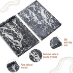 Marble Bathroom Tray,Pure Natural Vanity Tray,Marble Tray for Kitchen Counter Non-Ceramic/Non-Resin,Stone Trays 12 x 8 inch