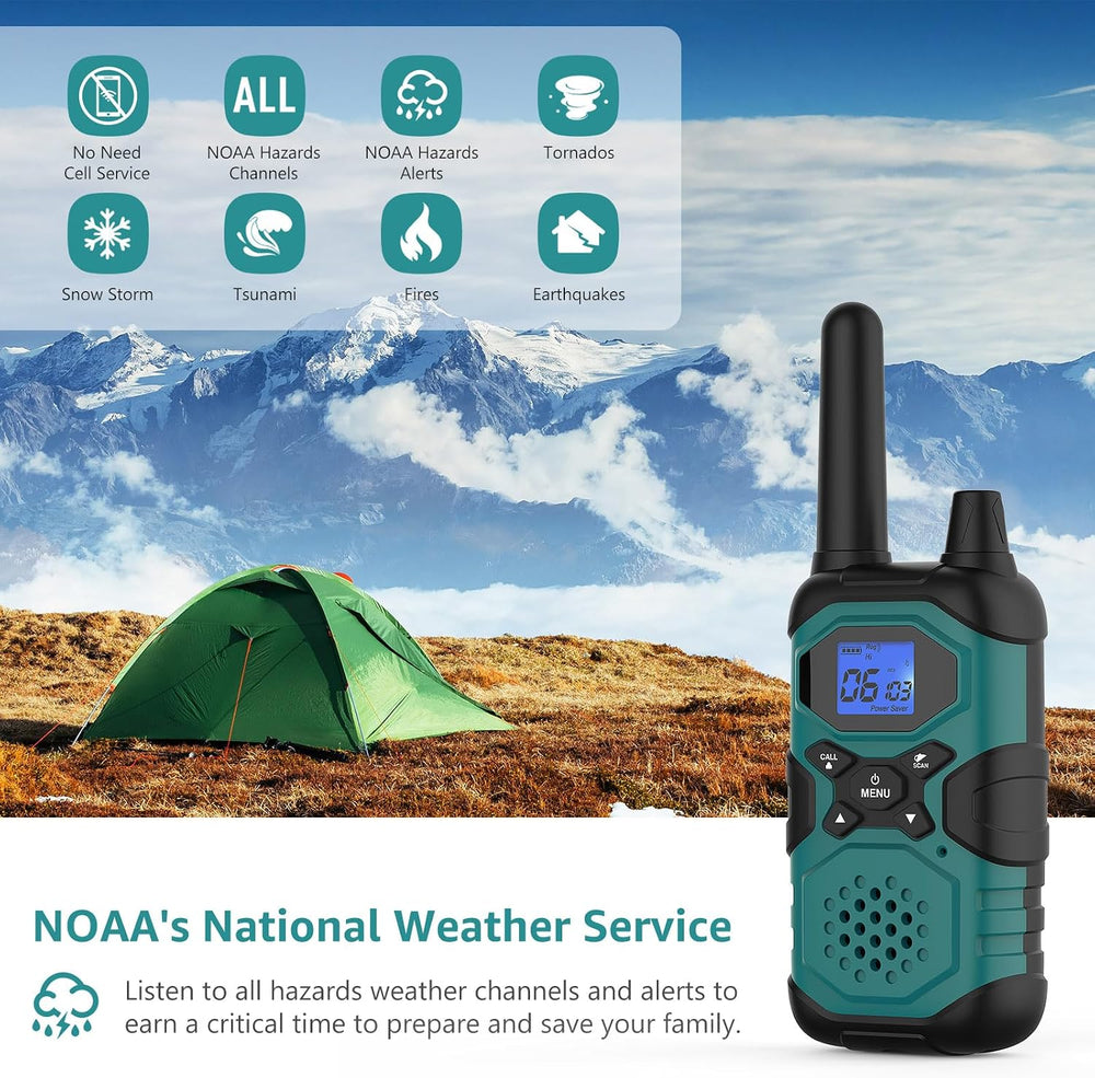 Topsung Walkie Talkies Long Range IVOX NOAA Micro USB 3x1500mAh Clear Sound