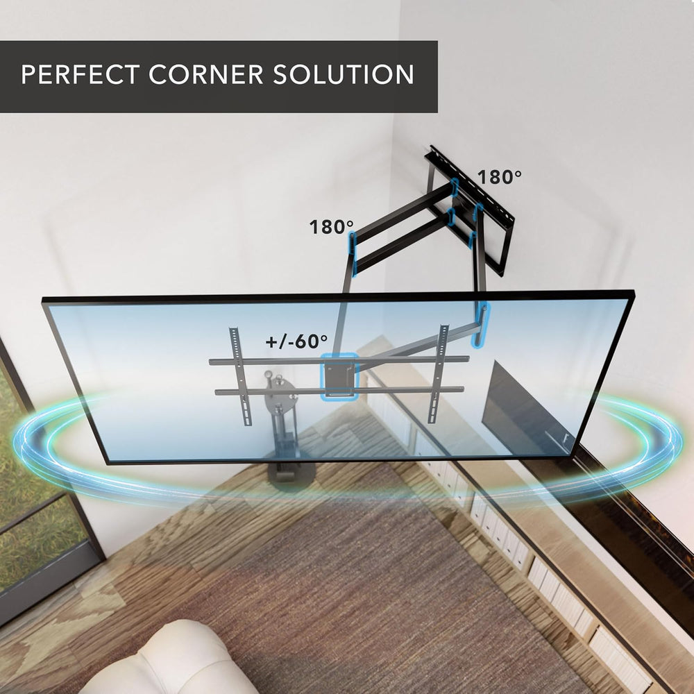Mount-It! Corner Long Arm TV Wall Mount, 43-100", 132 lbs | Extra-long 4...