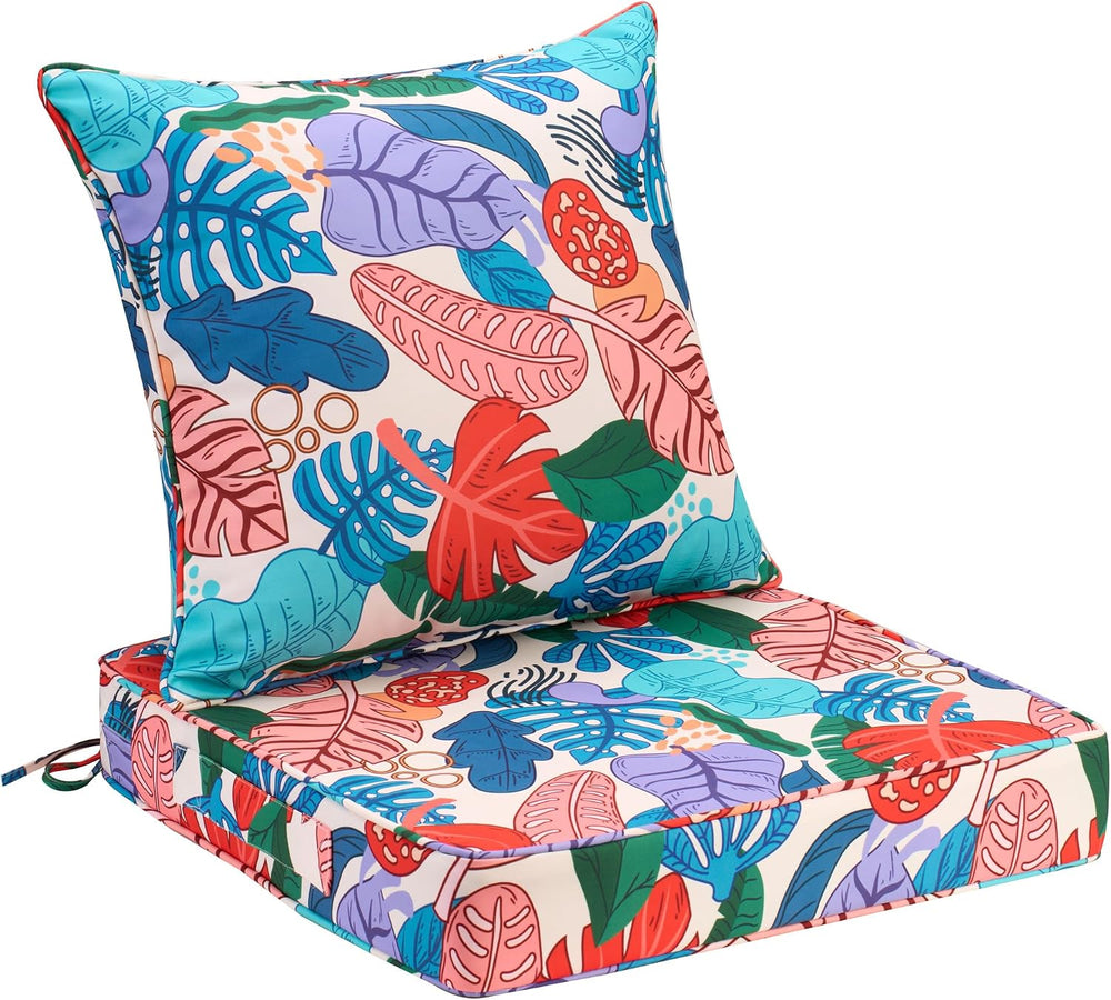 UNIKOME 22"x22"x3" Outdoor Chair Cushions Set - Waterproof Pat...