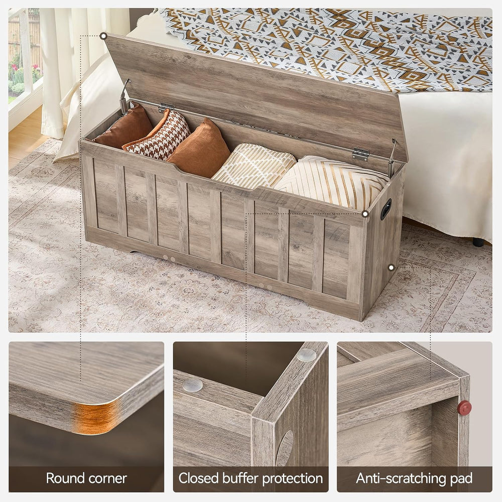 VANKILEY 47.2" Storage Chest Extra Large,Storage Trunk with 2 Safety Hin...