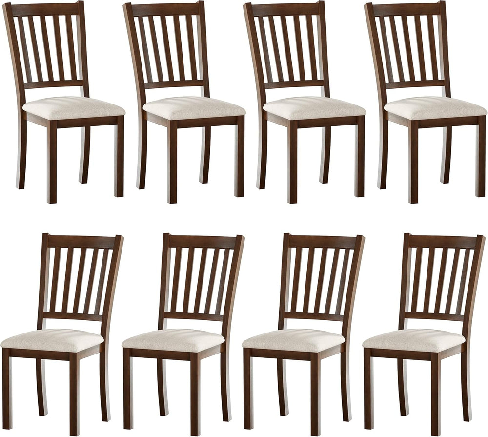 AMERLIFE Dining Chairs Set of 8, Farmhouse Upholstered Kitchen Dining Chairs ...