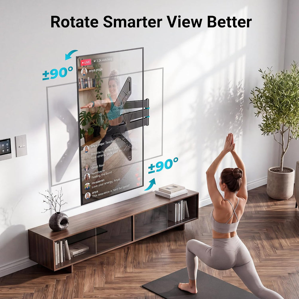 BONTEC Full Motion Corner TV Wall Mount for 31-75 Inch TVs, 33 in Long Arm Wa...