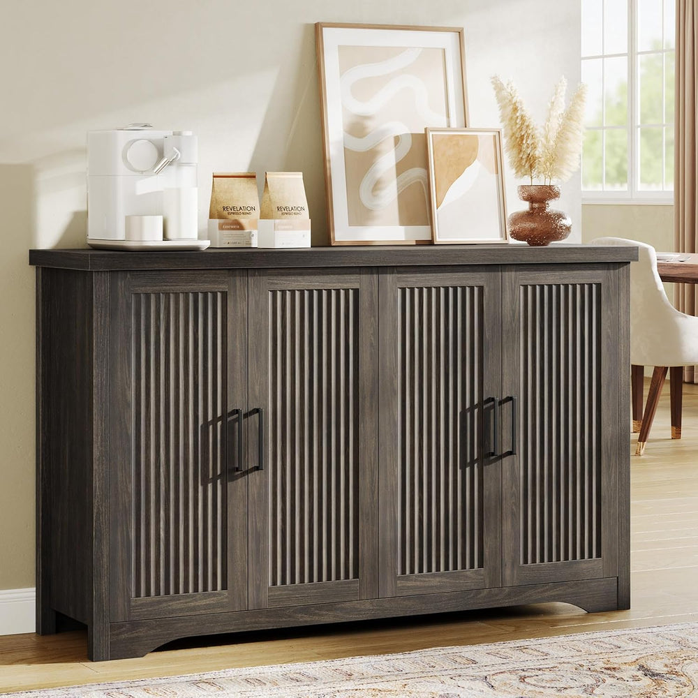 Memobarco 55" Fluted Sideboard Buffet Cabinet with Storage,Gray