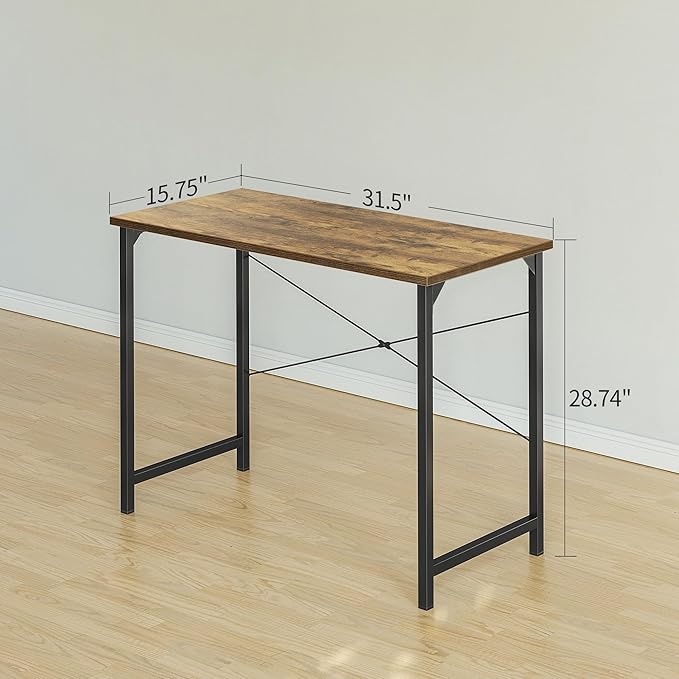 Cubiker Computer Desk, 32 inch Small Home Office Desk for Small Spaces, Modern Simple Style for Home, Office, Brown