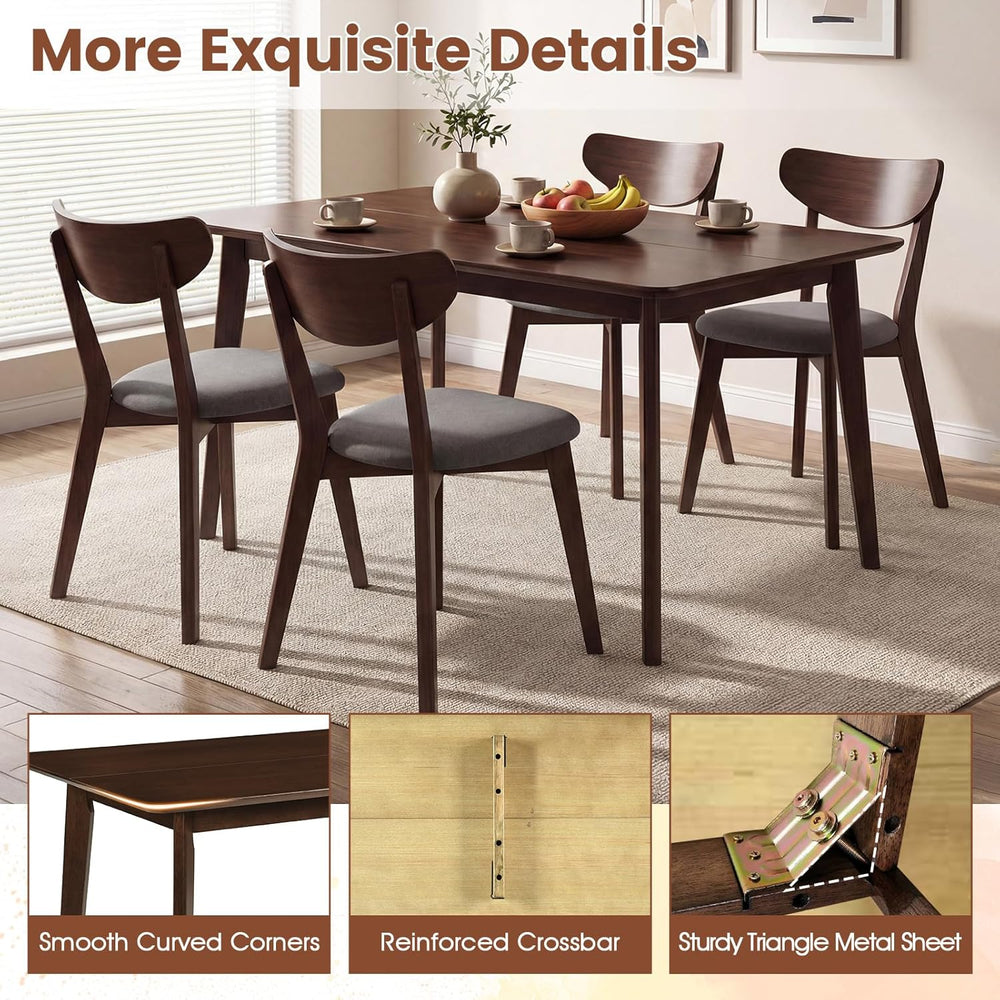 Giantex Dining Table for 4, 47" Rectangular Wooden Kitchen Table with So...