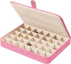 Mele and Co Cameron Plush Fabric Jewelry Box in Pink