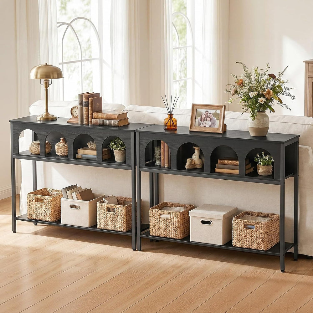 HOOBRO Narrow Console Table, Entryway Table with 3-Tier Storage | Sofa Table,...