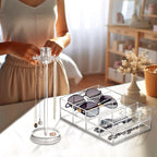 Amazing Abby - Soleil - 2-Pack Acrylic 4-Compartment Sunglass Organizer, Plastic Eyeglass Display Case, Transparent Jewelry Storage Tray, Clear Beauty Supply Holder, Great for Bedroom and Bathroom