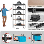 WORKPRO 5-Tier Metal Storage Shelving Unit, 36”W x 18”D x 72”H, Adjustable Storage Rack Heavy Duty Shelf with Particle Board, 4000 lbs Load Capacity (Total) for Garage Warehouse, Pack of 10