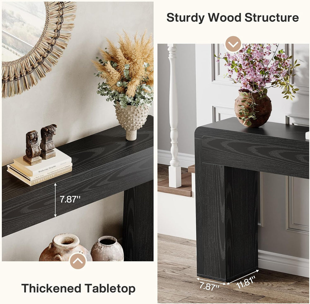 Tribesigns 70.9-Inch Extra Long Console Table | Rustic Wooden Sofa Table Behi...