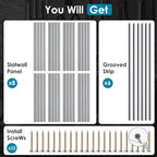 Braki PVC Slat Wall Paneling 4x8 ft, Garage Organizer Storage System, Grey Slatwall Panels for Garage Organization Product, Heavy Duty Wall Mounted Tool Storage for Home