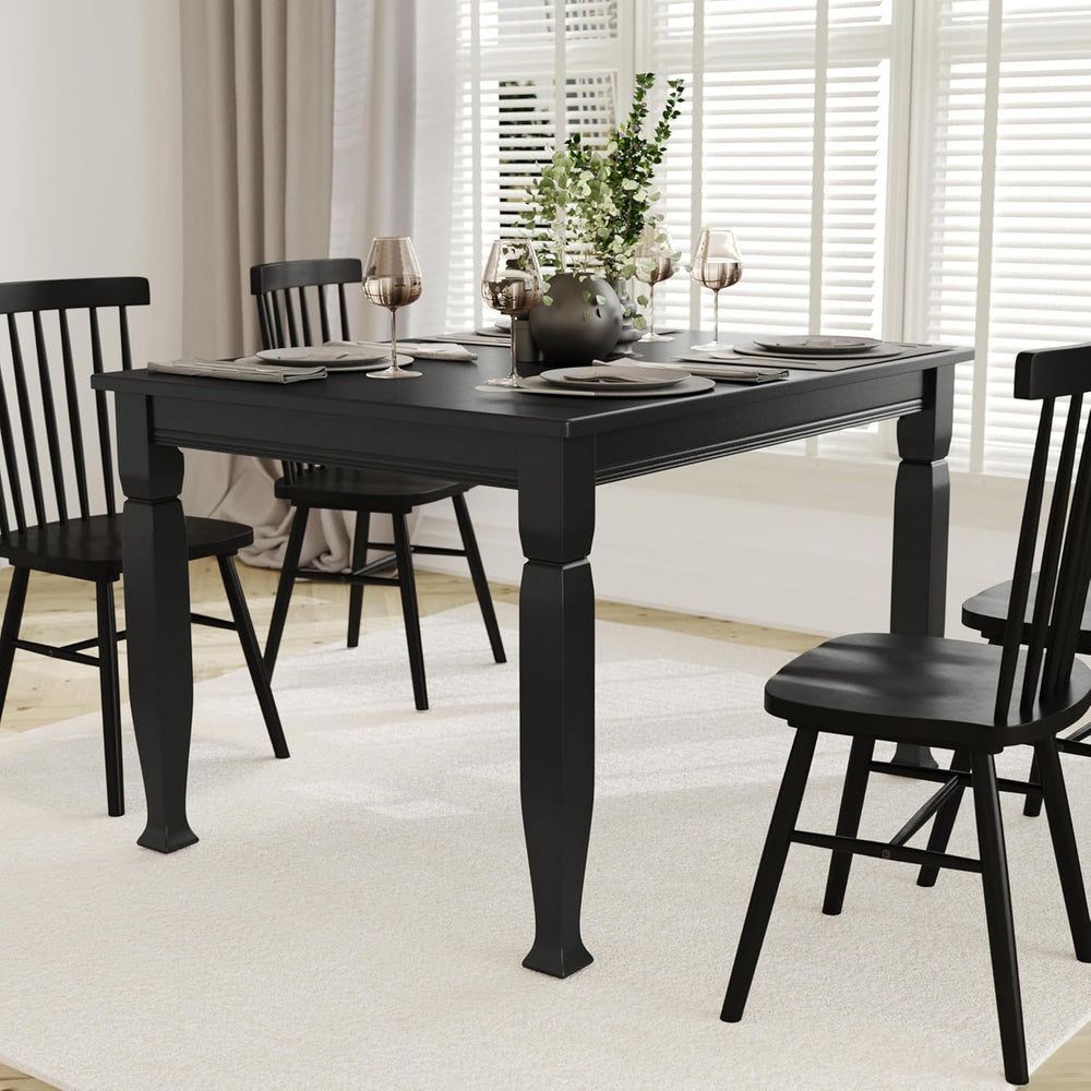 EMMA + OLIVER Milford 47" Solid Wood Dining Table, 3 Inch Offset Paneled...