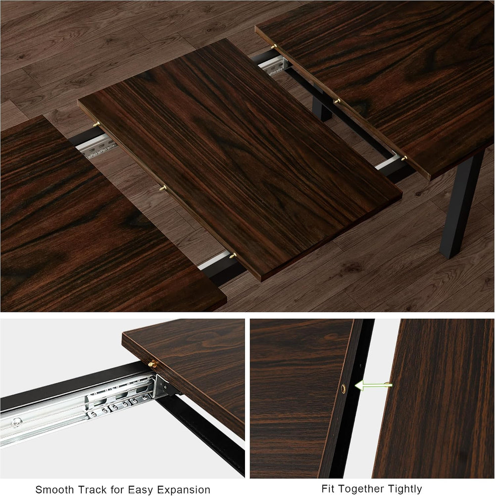 Feonase 5-Piece Dining Table Set for 4-8 People, 63" Extendable Kitchen ...