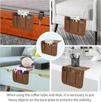 Bedside Caddy Bedside Storage Organizer Magazine Phone Tablet iPad Remote Holder, Organizer Caddy for Home College Dorm Bed, Sofa, Bunk Bed (Chocolate)