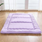 Japanese Floor Futon Mattress 25D Queen Size 60"x 80", 4" Thick Foldable Roll Up Bed Mat Designed by Japan, Breathable & Supportive Tatami Mat for Guest Room, Kids Space & Dorm, Purple