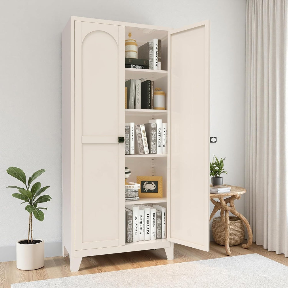 JIJIWANG 71'' Metal Pantry Cabinet, Kitchen Pantry Storage Cabinets w...